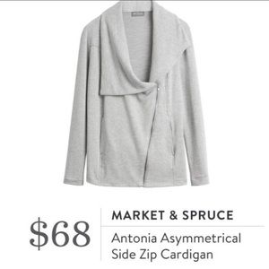 Market & Spruce Antonia Asymmetrical Zip Cardigan